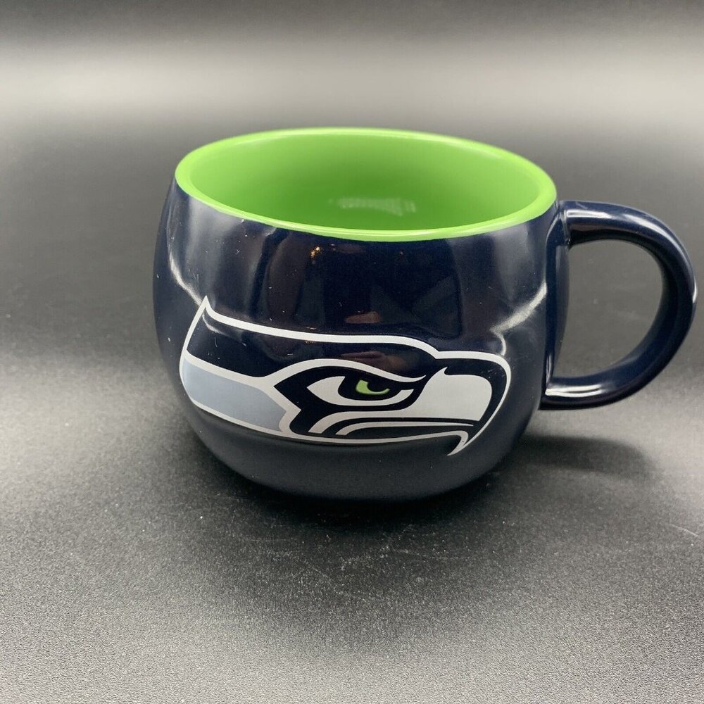 Seattle Seahawks 12oz Coffee Soup Mug Raised Logo